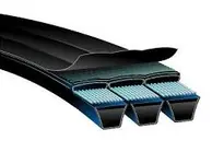 Don’t Miss Out Gates 90937140 7/B140 Hi-Power II PowerBand V-Belts <ul><li>Strands: 7</li><li>Cross Section: B</li><li>Sectional Top Width: 21/32"</li><li>Total Top Width: 4 3/5"</li><li>Depth: 13/32"</li><li>Outside Circumference: 143"</li><li>Material ID: 90937140</li></ul>Gates Hi-Power PowerBand V-Belt construction allows multiple belts to function as a single unit, with even load distribution and each strand fitting securely in the sheave groove. It offers a solution for drives where single belts vibrate, turn over or jump off the pulleys. They consist of several V-belts joined together by a permanent, high strength tie band offering a tougher more stable solution compared to a single belt.<ul><li>Flex-bonded tensile cords are vulcanized as one solid unit making the belt highly resistant to tensile and flexing forces, fatigue and shock loads.</li><li>Strong band controls belt-to-belt distance and prevents sideways bending.</li><li>Elastomeric compound protects the belt against heat, ozone and sunlight.</li></ul>