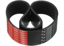 Gates 93887140 7/3VX1400 Super HC Molded Notch PowerBand Belts <ul><li>Cross Section: 3VX</li><li>Strands: 7</li><li>Sectional Top Width: 3/8"</li><li>Total Top Width: 2 5/8"</li><li>Depth: 21/64"</li><li>Outside Circumference: 140.00"</li><li>Material ID: 93887140</li></ul>The PowerBand construction allows multiple belts to function as a single unit, with even load distribution and each strand fitting securely in the sheave groove. Recommended for multiple V-belt drives exposed to pulsating or heavy shock loads which can make belts whip, turn over, slip, or jump off the drive.<ul><li>Flex-Bonded Cords are strongly bonded to the body of the belt resulting in equal load distribution and the absorption of bending stress without cord deterioration.</li><li>Notches molded into the belt during manufacturing increase flexibility, making this belt well suited for drives with smaller diameter sheaves.</li><li>Patented Ethylene (EPDM) Material construction provides -51C to +121C (-60F to +250F) temperature range to resist belt cracking.</li><li>The Tie Band assures high lateral rigidity, guiding the belt" a straight line and preventing it from coming off the drive.</li><li>Meets RMA oil and heat resistant standards and static conductivity requirements.</li></ul> Premium